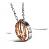 Superior Quality Titanium Necklace For Lovers With Diamond