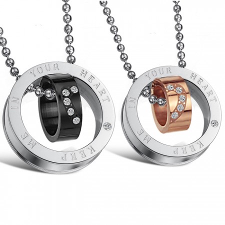 The Queen of Quality Sweetheart Titanium Necklace For Lovers With Diamond