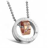 The Queen of Quality Sweetheart Titanium Necklace For Lovers With Diamond