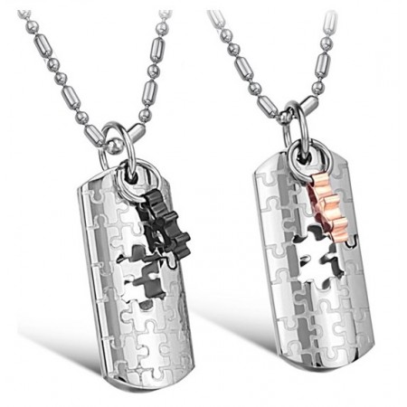 Dependable Performance Jigsaw Titanium Necklace For Lovers 