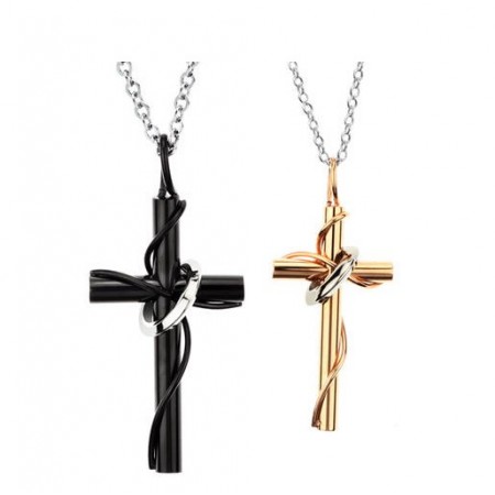 Excellent Quality Cross Titanium Necklace For Lovers 