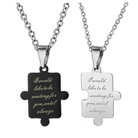 Selling Well all over the World Black and White Titanium Necklace For Lovers 