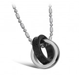 Superior Quality Dual Ring Titanium Necklace For Lovers 
