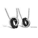 Superior Quality Dual Ring Titanium Necklace For Lovers 
