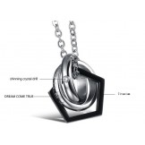 Reliable Quality Sweetheart Titanium Necklace For Lovers With Rhinestone