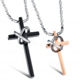 Selling Well all over the World Cross Titanium Necklace For Lovers 