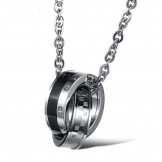 Well-known for Its Fine Quality Dual Ring Titanium Necklace For Lovers