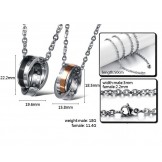 Well-known for Its Fine Quality Dual Ring Titanium Necklace For Lovers