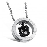 Wide Varieties Crown Titanium Necklace For Lovers 