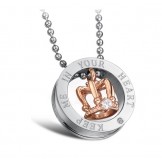 Wide Varieties Crown Titanium Necklace For Lovers 