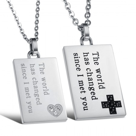 Superior Quality Concise Titanium Necklace For Lovers 