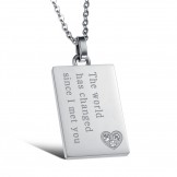 Superior Quality Concise Titanium Necklace For Lovers 
