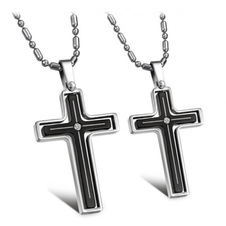 Quality and Quantity Assured Cross Titanium Necklace For Lovers 
