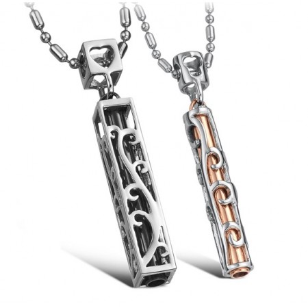 Stable Quality Hollow Titanium Necklace For Lovers 