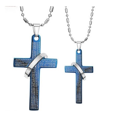 The Queen of Quality Cross Titanium Necklace For Lovers 