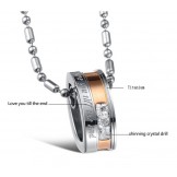 The King of Quantity Titanium Necklace For Lovers With Rhinestone