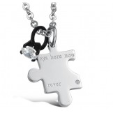 Wide Varieties Puzzle Titanium Necklace For Lovers 