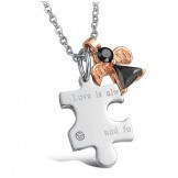 Wide Varieties Puzzle Titanium Necklace For Lovers 