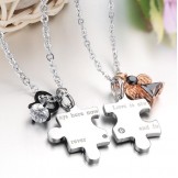 Wide Varieties Puzzle Titanium Necklace For Lovers 