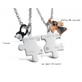 Wide Varieties Puzzle Titanium Necklace For Lovers 