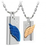 Well-known for Its Fine Quality Wing Shape Titanium Necklace For Lovers 