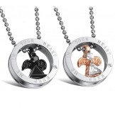 Selling Well all over the World Wing Shape Titanium Necklace For Lovers With Diamond