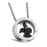 Selling Well all over the World Wing Shape Titanium Necklace For Lovers With Diamond