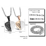 Excellent Quality Titanium Necklace For Lovers 
