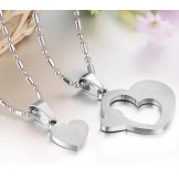 Reliable Quality Titanium Necklace For Lovers With Rhinestone