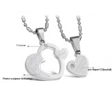 Reliable Quality Titanium Necklace For Lovers With Rhinestone