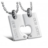 Wide Varieties Titanium Necklace For Lovers With Diamond