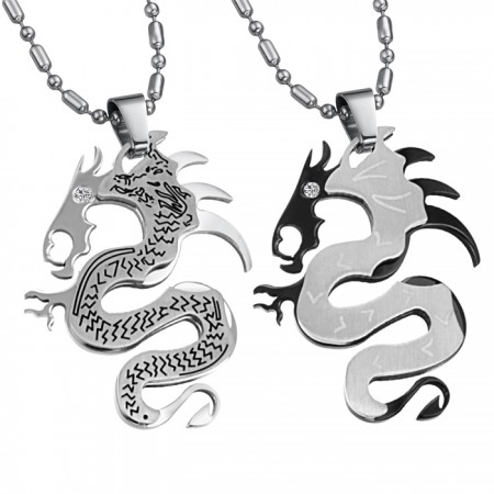 High Quality Dragon Shape Titanium Necklace For Lovers 