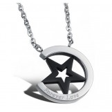 Selling Well all over the World Sweetheart and Star Shape Titanium Necklace For Lovers
