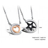 Selling Well all over the World Sweetheart and Star Shape Titanium Necklace For Lovers