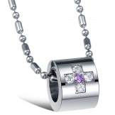 Durable in Use Cross Titanium Necklace For Lovers With Rhinestone