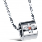 Durable in Use Cross Titanium Necklace For Lovers With Rhinestone