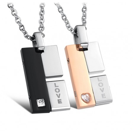 Wide Varieties Titanium Necklace For Lovers With Rhinestone