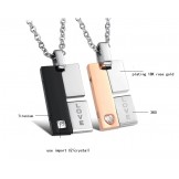 Wide Varieties Titanium Necklace For Lovers With Rhinestone