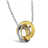 Selling Well all over the World Dual Ring Titanium Necklace For Lovers 