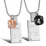 Easy to Use Sweetheart Titanium Necklace For Lovers 