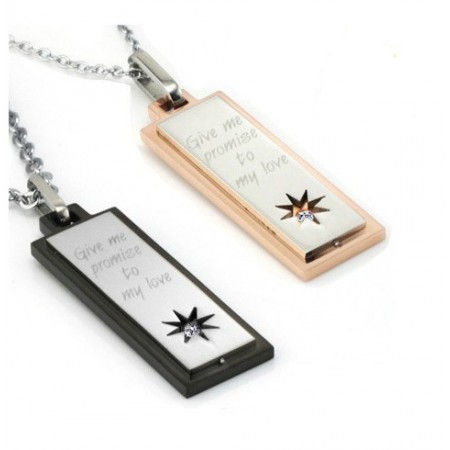 Stable Quality Star Shape Titanium Necklace For Lovers With Rhinestone