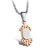 High Quality Classic Medal Titanium Necklace For Lovers 
