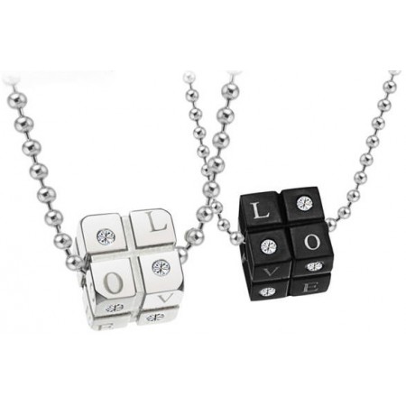 Reliable Reputation Black and White Titanium Necklace For Lovers 