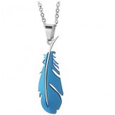 High Quality Feather Shape Titanium Necklace For Lovers 