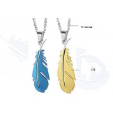 High Quality Feather Shape Titanium Necklace For Lovers 