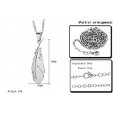 High Quality Feather Shape Titanium Necklace For Lovers 