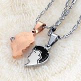 Well-known for Its Fine Quality Titanium Necklace For Lovers With Rhinestone