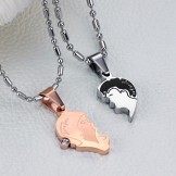 Well-known for Its Fine Quality Titanium Necklace For Lovers With Rhinestone