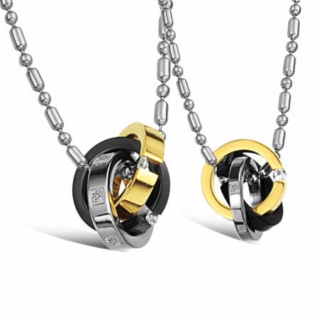 World-wide Renown Tricyclic Titanium Necklace For Lovers With Diamond