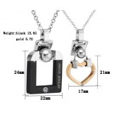 Wide Varieties lock Shape Titanium Necklace For Lovers 
